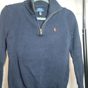 Polo ralph lauren boys navy blue sweater size Medium. (Worn)